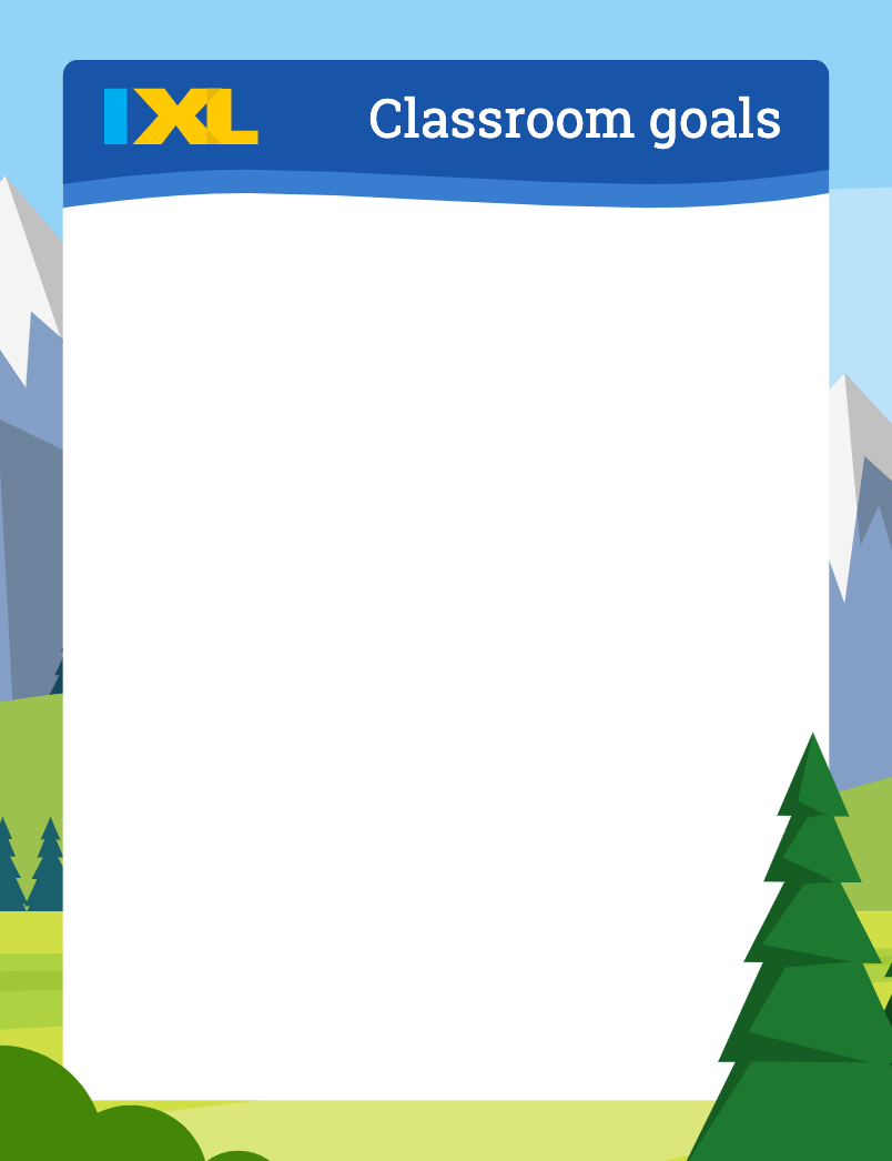 Classroom Goals Poster With Mountain Theme