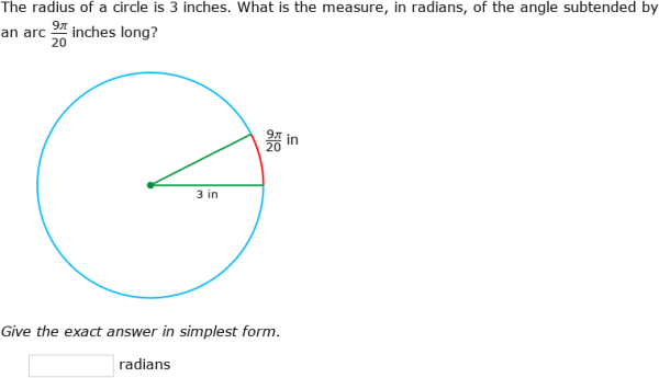 IXL | Radians and arc length | Grade 12 math