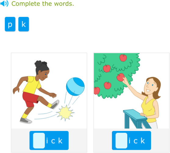IXL | Complete the short i words | Grade 1 English language arts