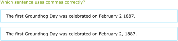 IXL | Commas with dates | Grade 4 English language arts