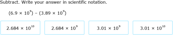 IXL | Add and subtract numbers written in scientific notation | Grade 9 ...