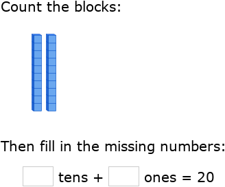 IXL | Counting tens and ones - up to 20 | Grade 1 math