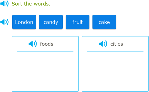 IXL | Sort words into categories | Grade 2 English language arts