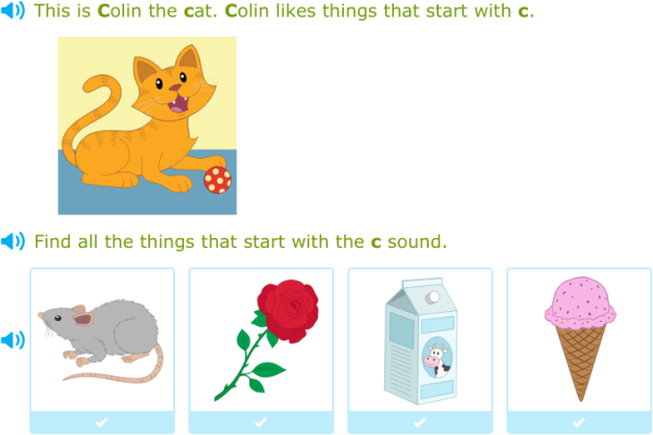 IXL | Find all the words that start with a given sound | Kindergarten