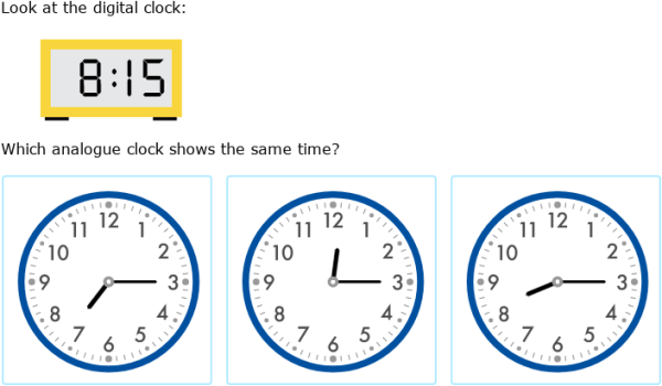 IXL | Match analogue and digital clocks | Grade 4 math