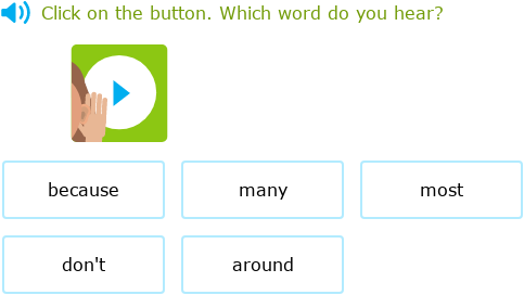 IXL | Choose the sight word that you hear | Grade 2 English language arts
