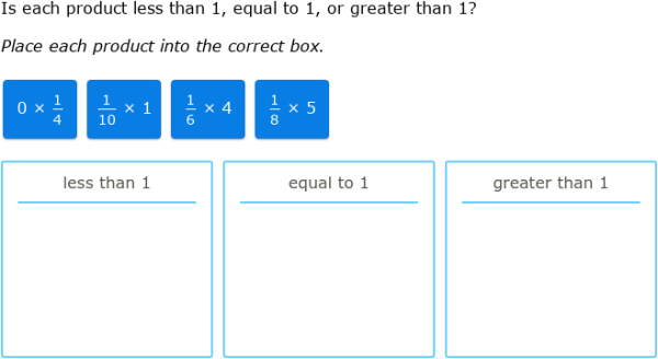 IXL | Multiply unit fractions and whole numbers: sorting | Grade 5 math