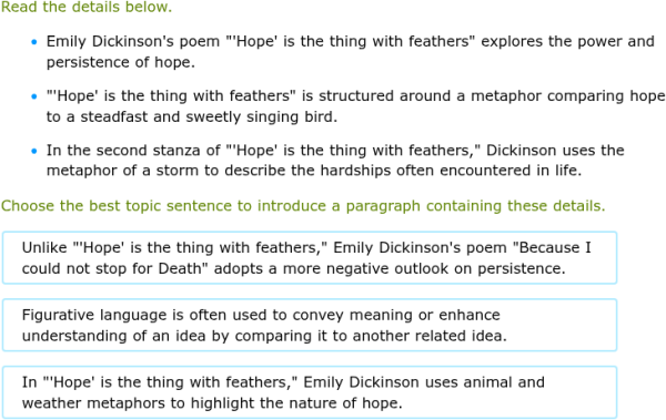 Ixl Diagnostic Math IXL | Choose the topic sentence that best captures the main idea ...