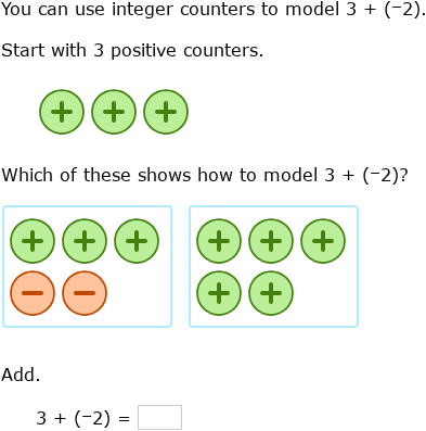 IXL | Add and subtract integers using counters | Grade 7 math