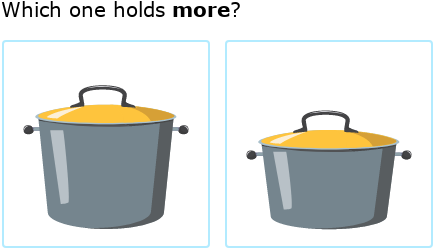 IXL | Holds more or less | Grade 1 math