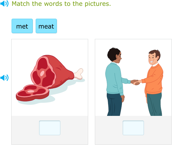 IXL | Match the short e and long e words to pictures | Grade 1 English