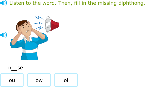 IXL | Complete the word with the right diphthong: oi, oy, ou, ow