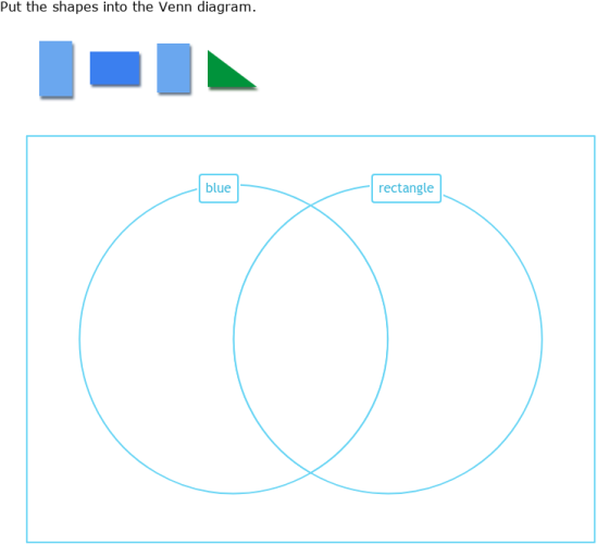IXL Sort shapes into a Venn diagram Grade 2 math