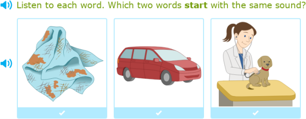 IXL | Which two words start with the same sound? | Jr. kindergarten ...
